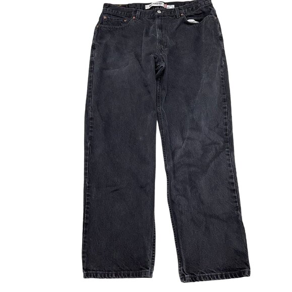 Levis 550 Jeans Men 38Wx32L ACT 36Wx31L Black Relaxed Straight Black Batwing VTG - Picture 1 of 13